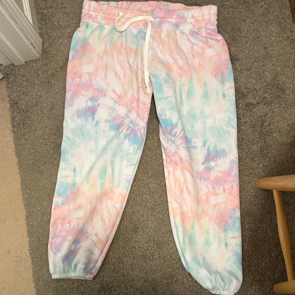 Emily Hsu Designs Pastel Tie-Dye Pocket Joggers NWOT Size XL